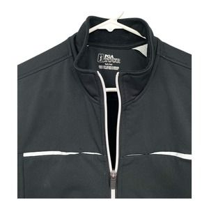 PGA‎ Tour Zip Up Golf Vest Men's M MEDIUM Sleeveless Black